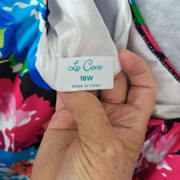 Le Cove Floral Swim Dress Sz 18W - Picture 7 of 8